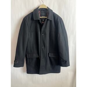 LONDON FOG Men's Wool Blend Coat car coat, overcoat, jacket, black size Medium
